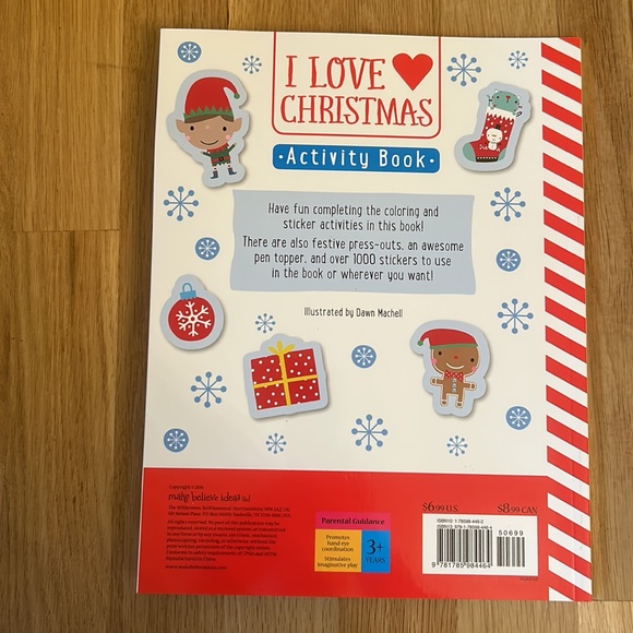 NWOT I Love Christmas Activity Book: Santa, Reindeer, Snowman, Stickers, Cards - Picture 2 of 15